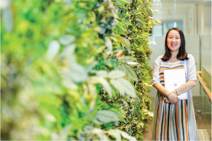 Shopee employee posing for a photo